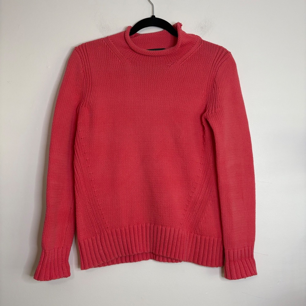 J.Crew Always Women Small Coral Pink Roll neck Mock Neck Cotton Blend Sweater